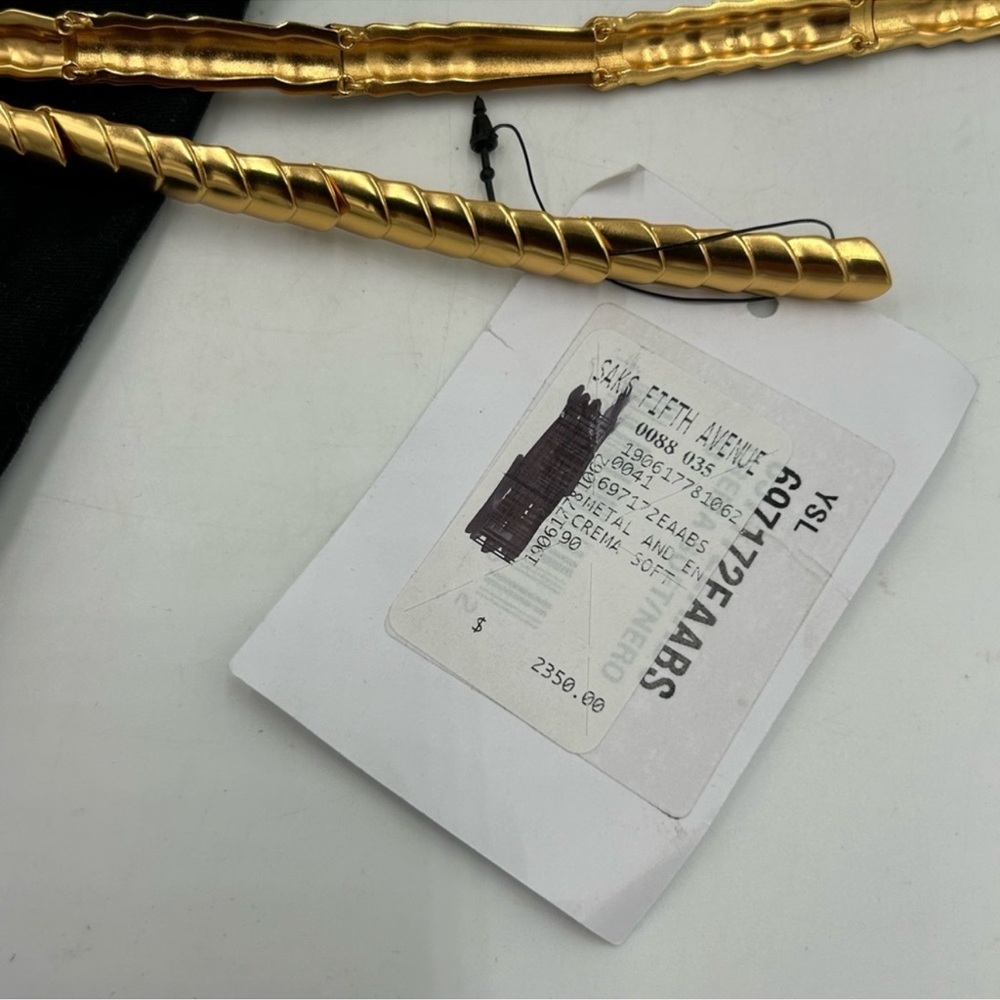 Women’s Saint Laurent gold tone necklace with alternating links - Picture 7 of 9